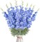 16-Piece Artificial Blue Delphinium Flowers - 33.5" Long Stem Silk Larkspur Stems for Tall Floor Vases - Faux Floral Bulk for Wedding Decor, Garden Arrangements, and Home Accents (Blue)